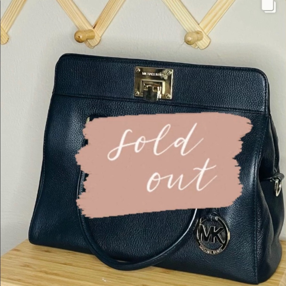 Black Leather Michael Kors Handbag